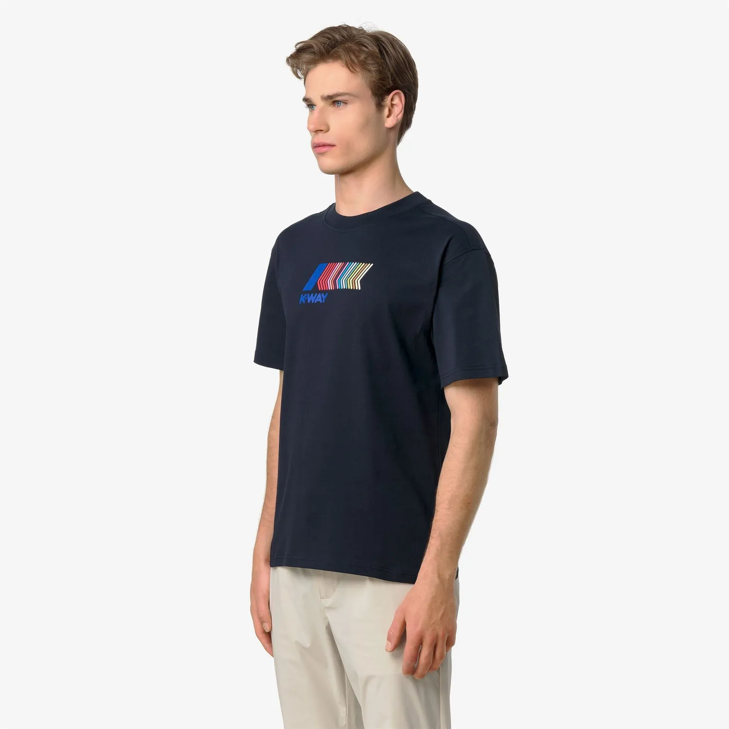 K-Way Solo Iconic Front tricou barbati albastru bumbac