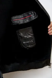 Mareus 606 geacă piele naturală Black Onyx guler vizon