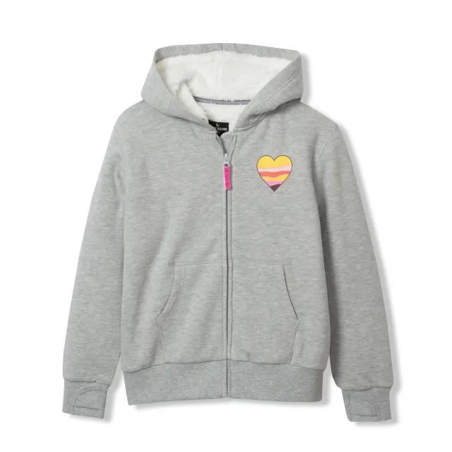 Eddie Bauer Camp Fleece hanorac fete gri cu gluga calda