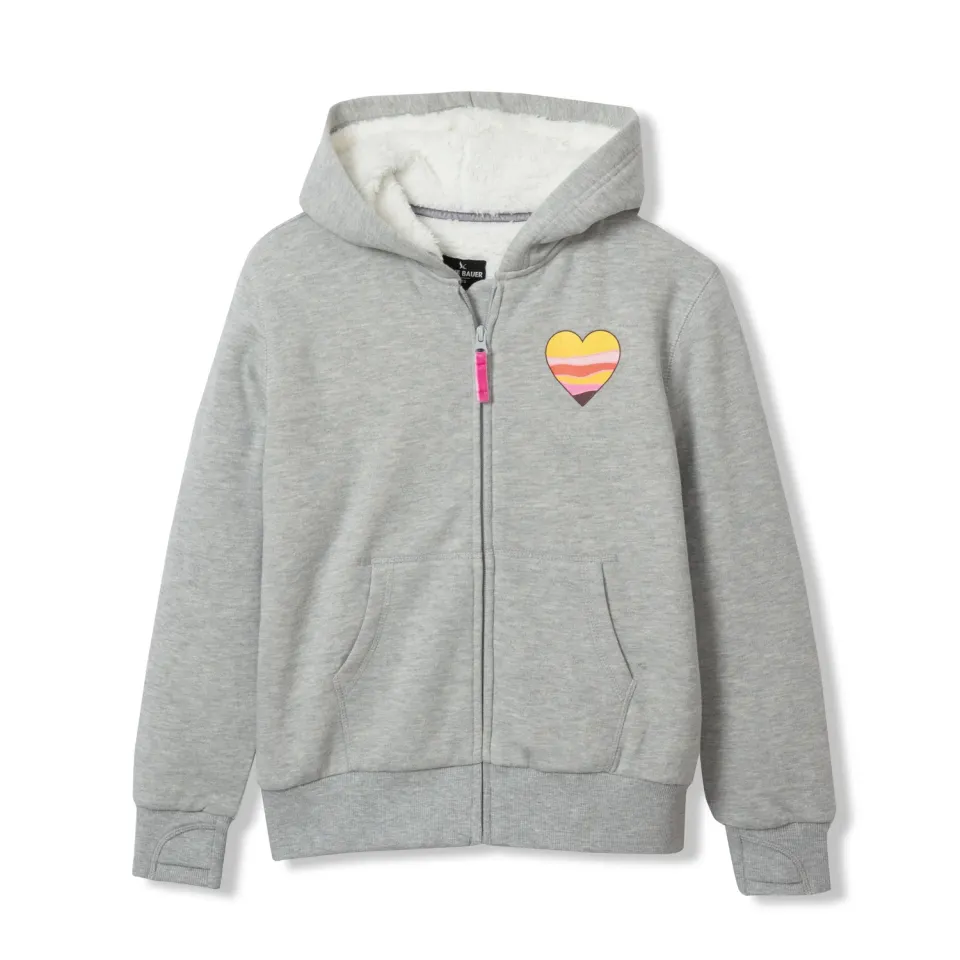 Eddie Bauer Camp Fleece hanorac fete gri cu gluga calda