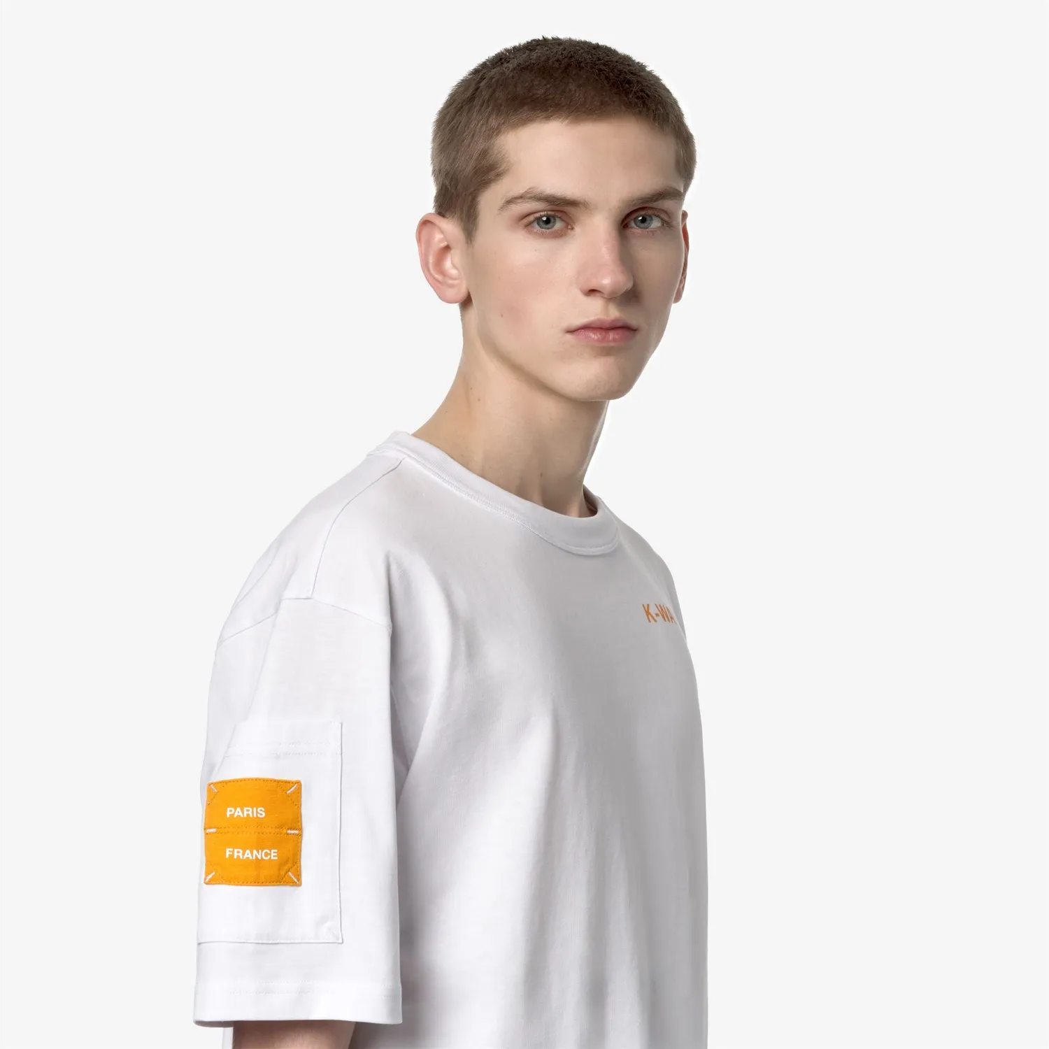 K-Way Fantome tricou bumbac alb-portocaliu barbati