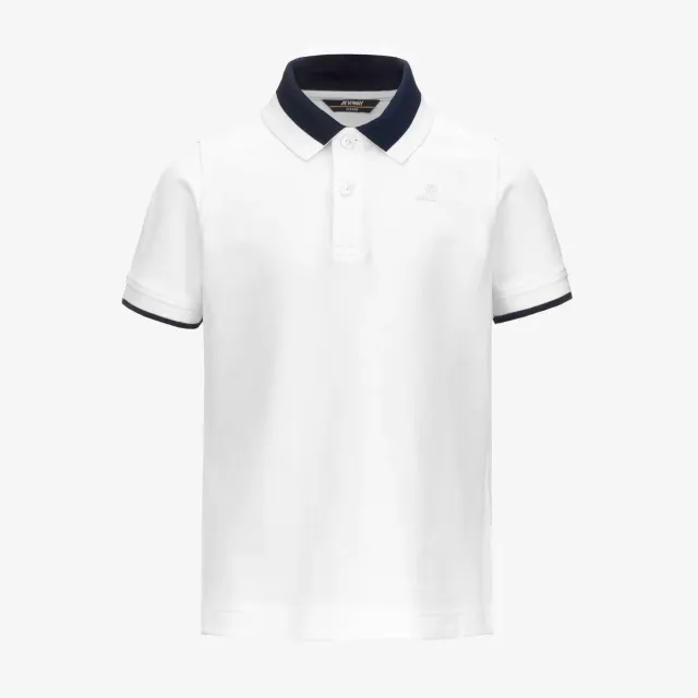 K-Way Ventoux Pique K6126PW polo copii alb bumbac