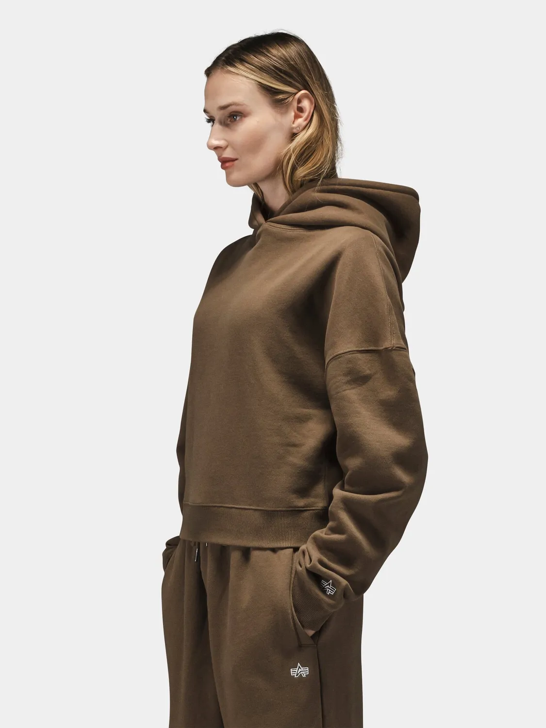 Alpha Industries Essential hanorac cropped dama negru