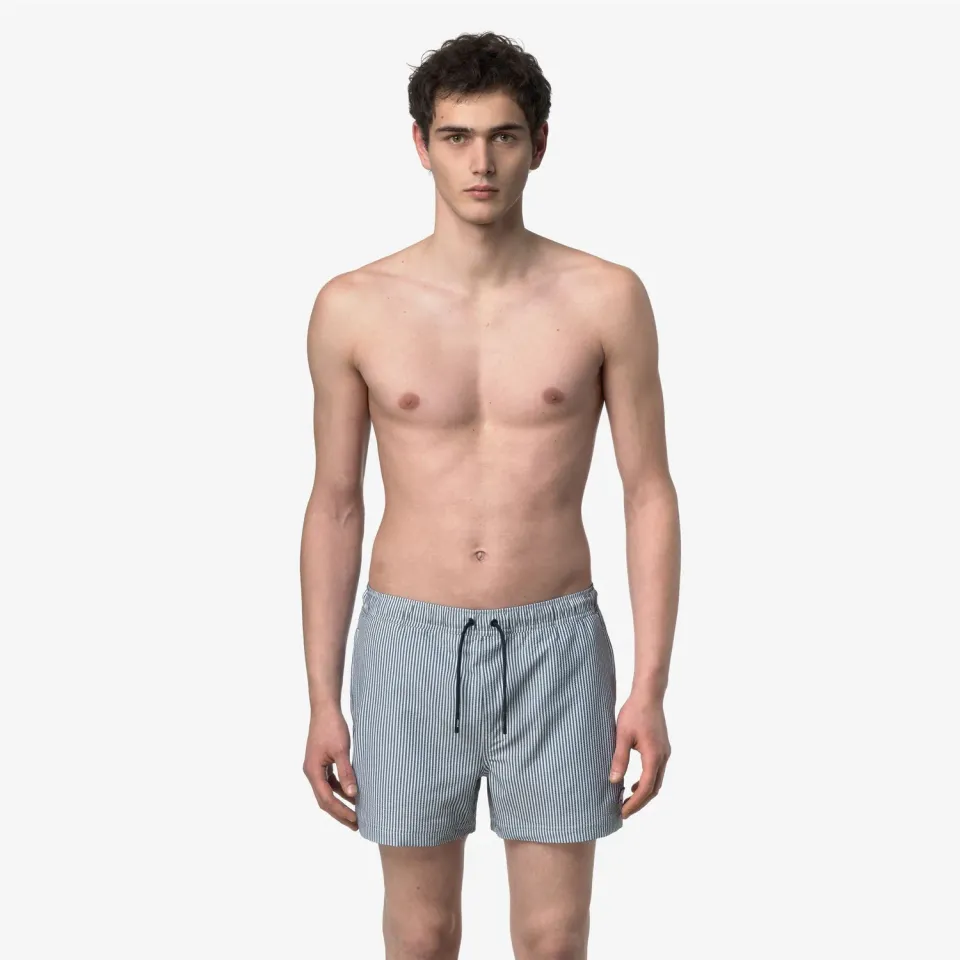 K-Way Hazel Mid Stripes șort baie bărbați alb dungi