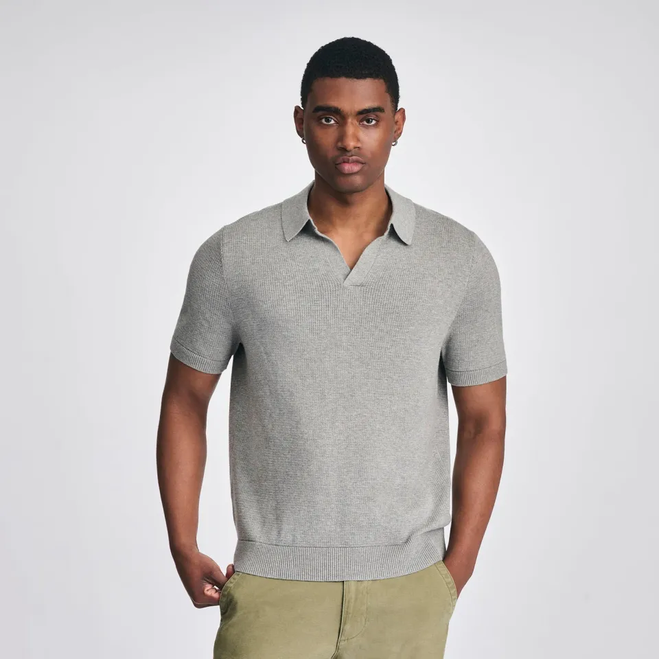 Eddie Bauer Novelty Polo Sweater tricou gri maneca scurta