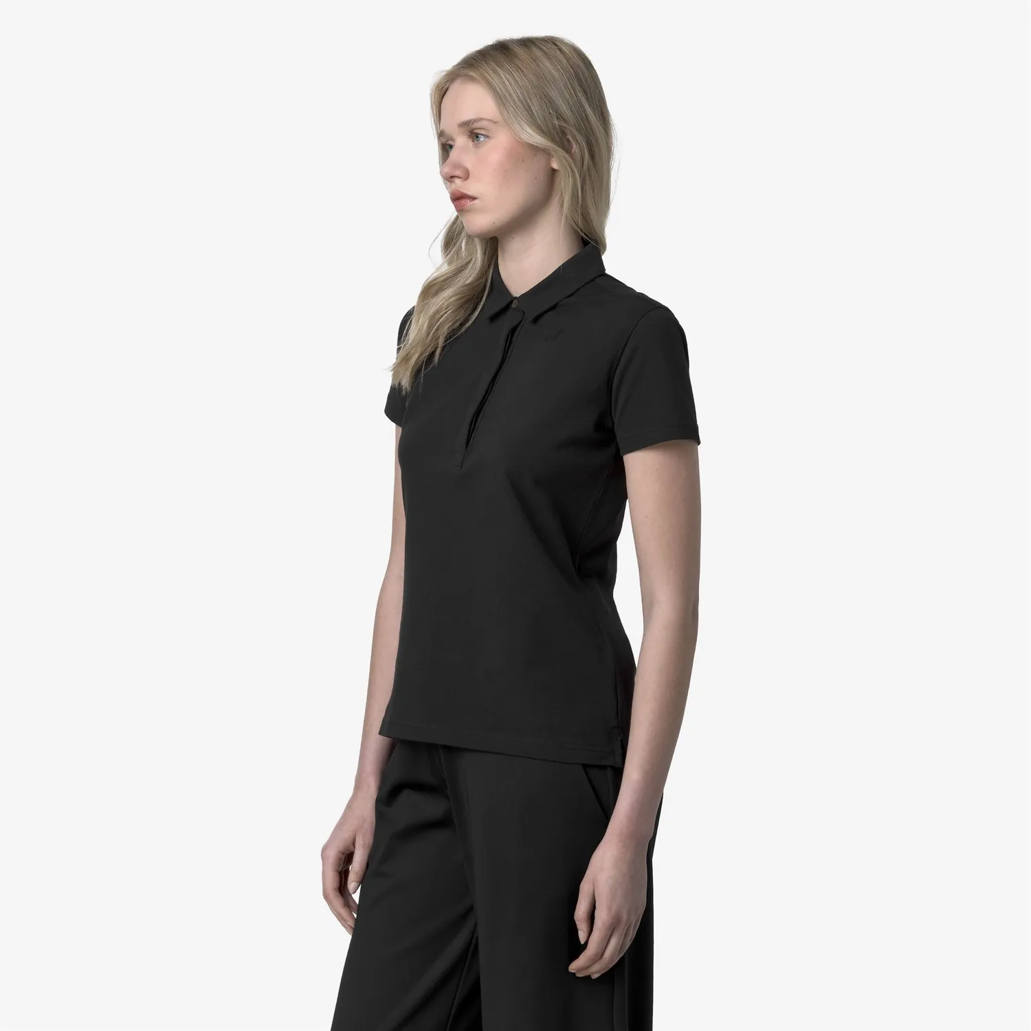 K-Way Amedea Pique Slim polo dama negru bumbac