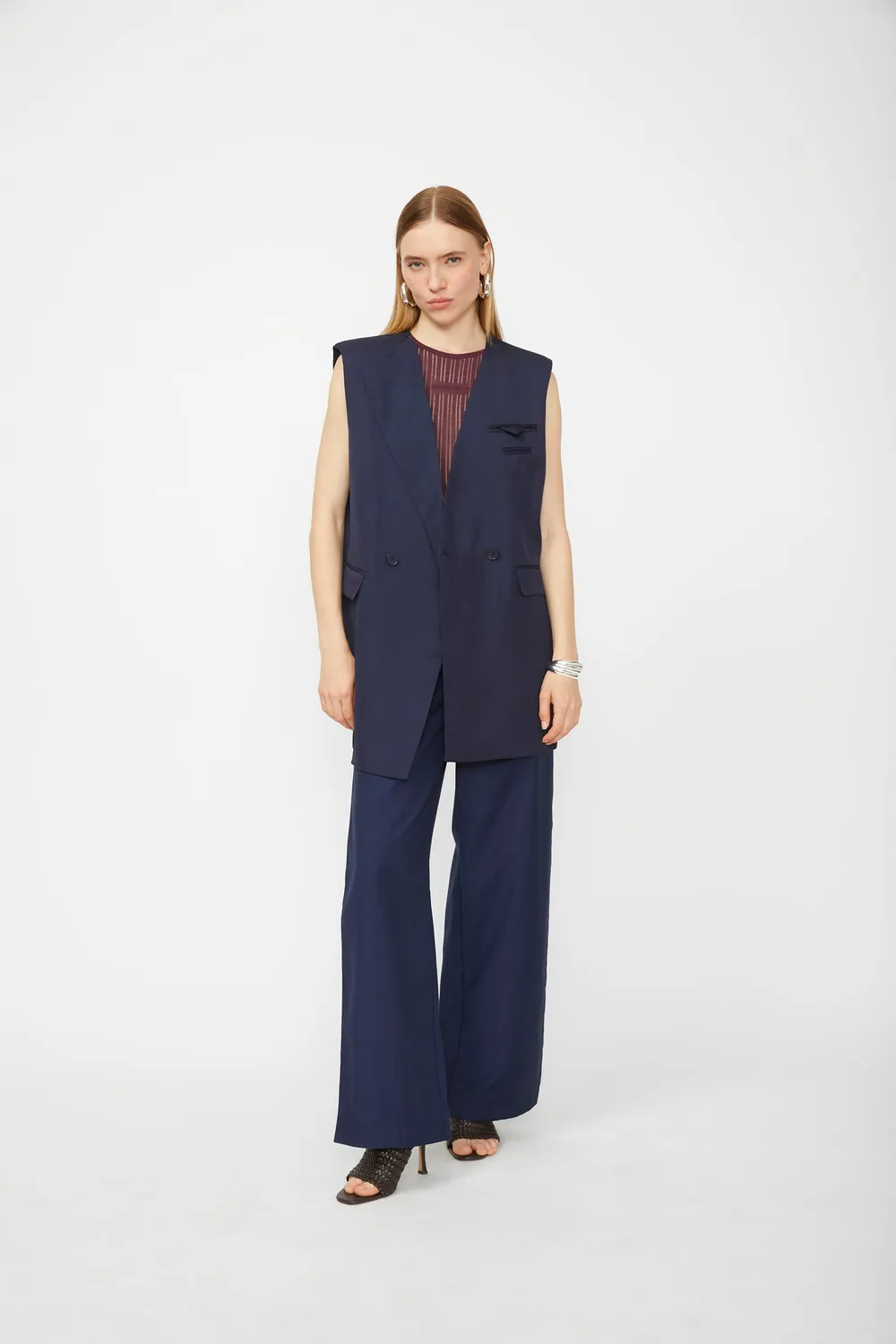 Isabelle Blanche Blazer sacou damă bleumarin in-acetat