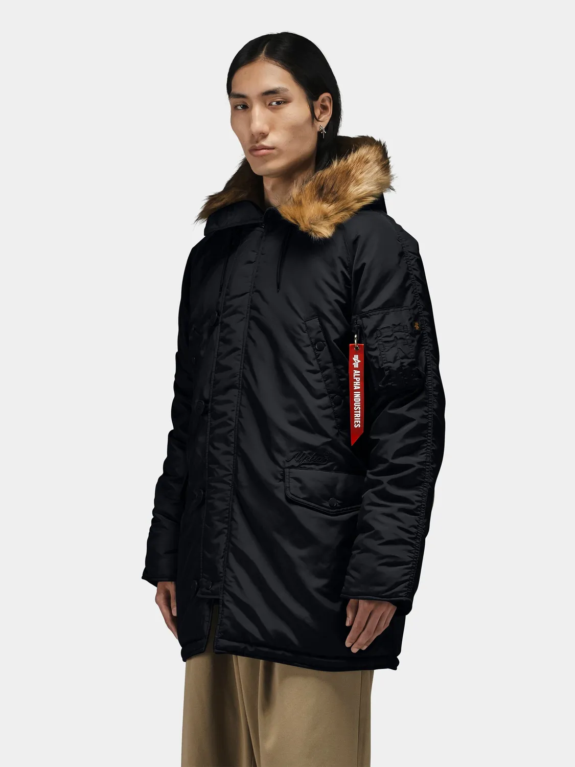 Alpha Industries N-3B Oxford parka verde extrem călduros