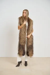 Mareus 685 șal lung blană vulpe bronz 250 cm