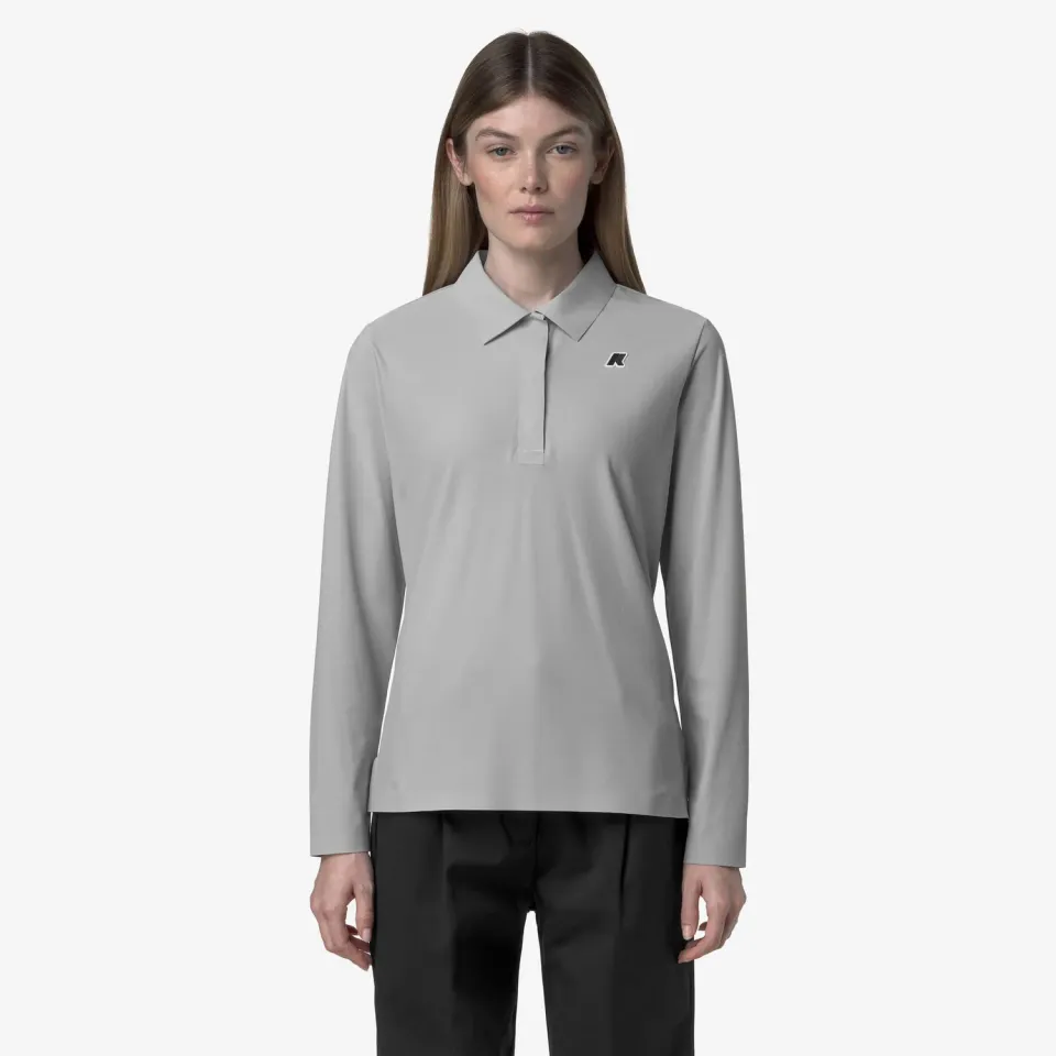 K-Way Flier Golf polo dama gri maneca lunga stretch