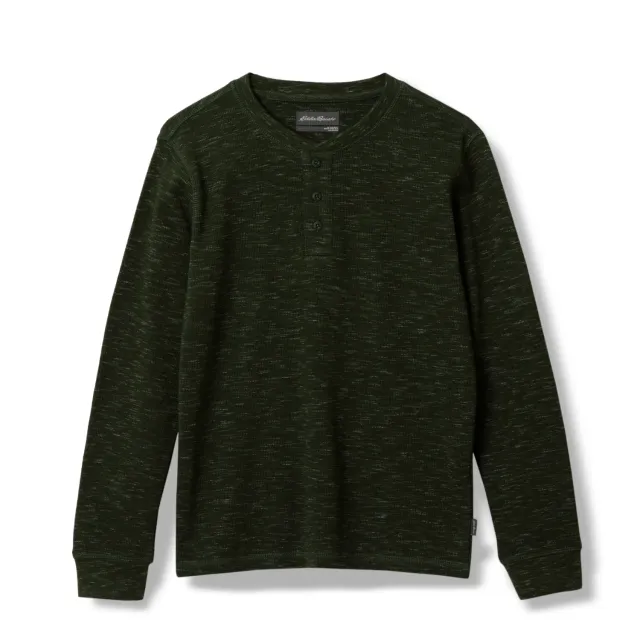 Eddie Bauer Eddies Favorite Thermal Henley bluza Grey Heather bumbac