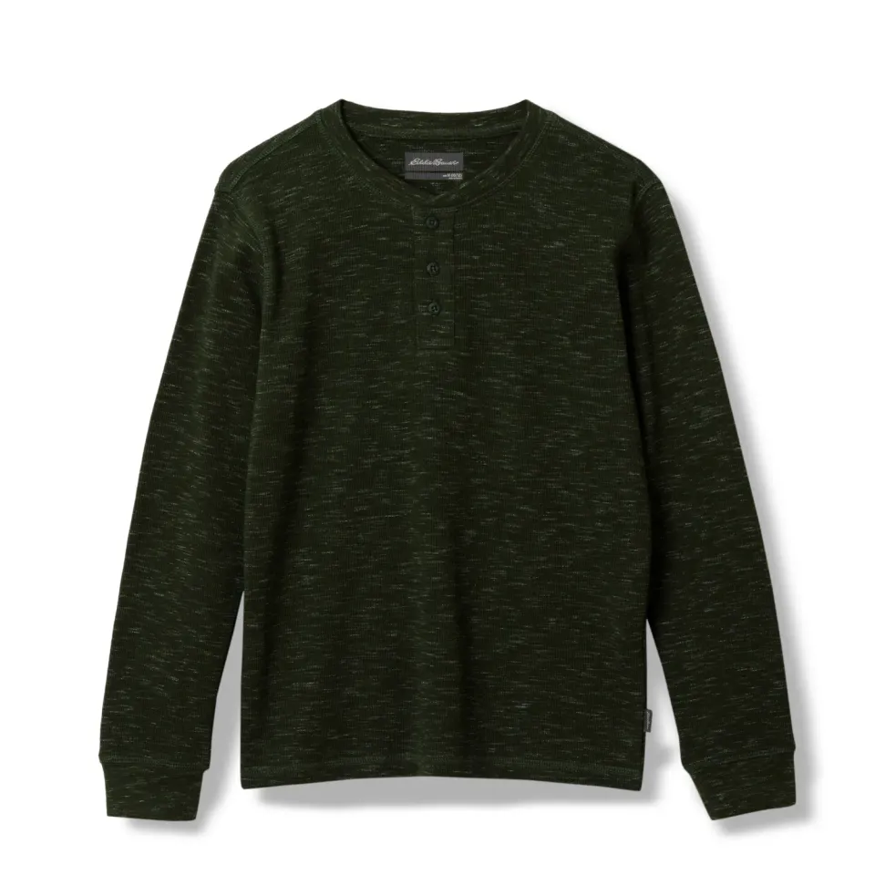 Eddie Bauer Eddies Favorite Thermal Henley bluza Grey Heather bumbac
