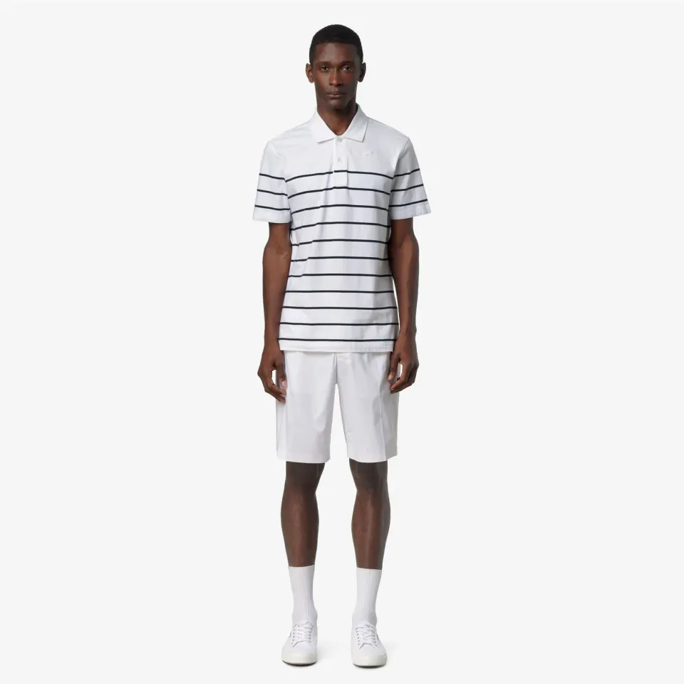 K-Way Layo K4138TW polo alb-albastru dungi slim