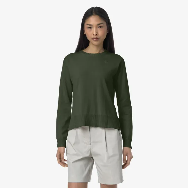 K-Way Domitine Cotton PS pulover bumbac verde damă