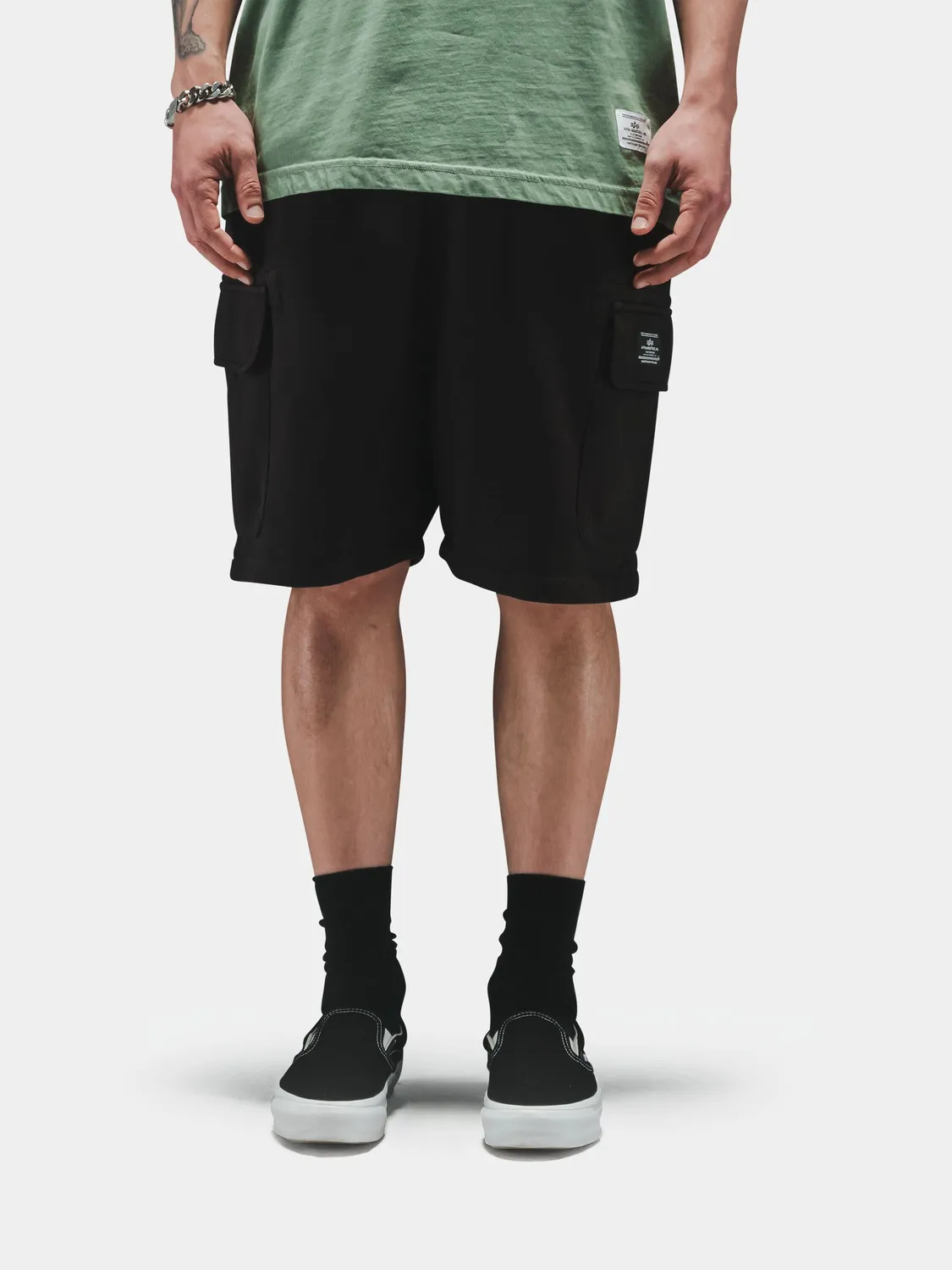 Alpha Industries Essential Cargo French Terry pantaloni scurti field gray cargo