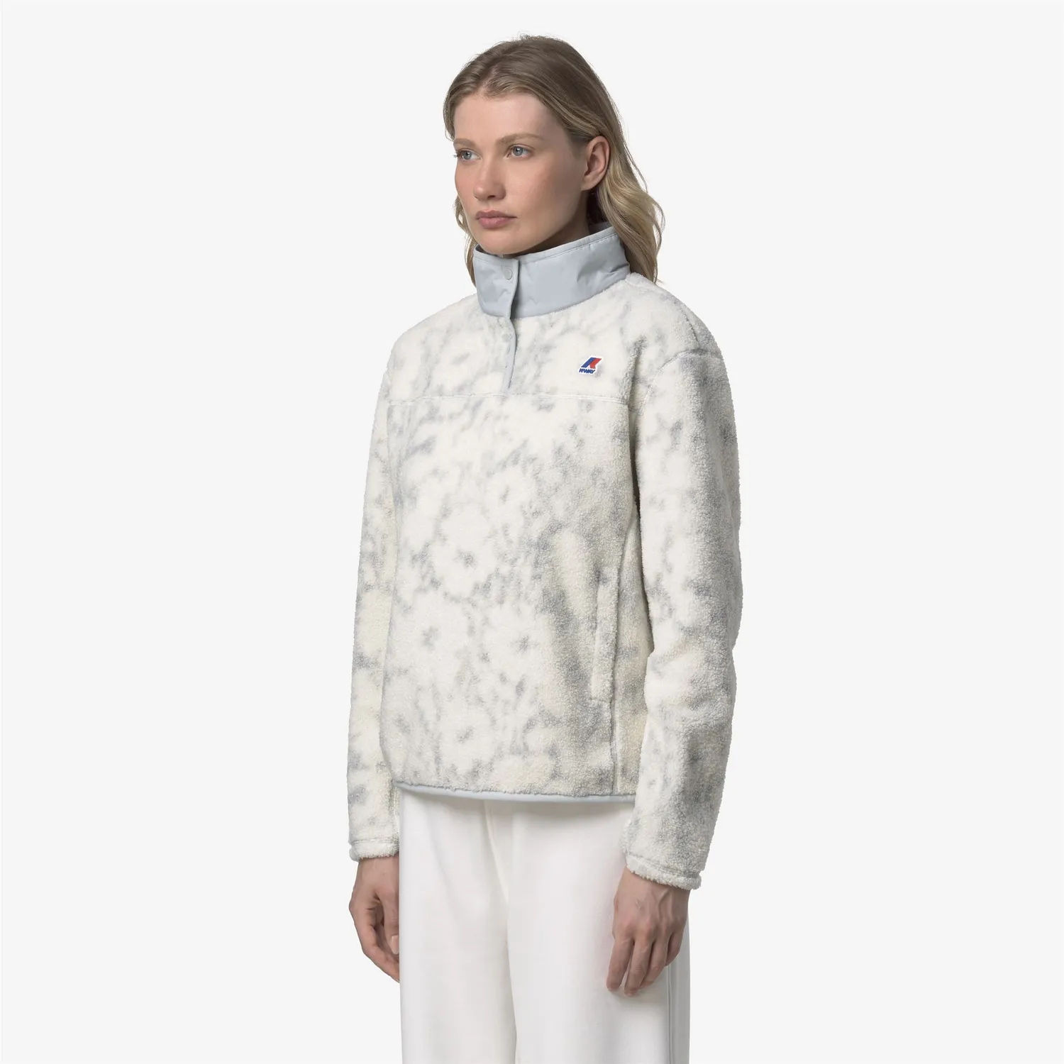 K-Way Benedicte Orsetto bluza fleece ecru cu flori