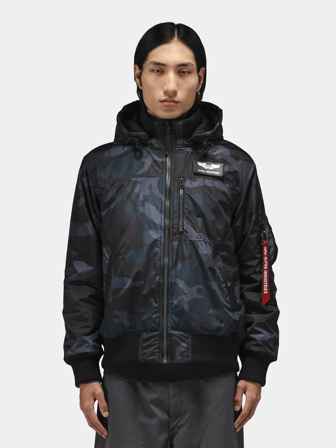 Alpha Industries MA-1 Hooded Rib geaca bomber neagra