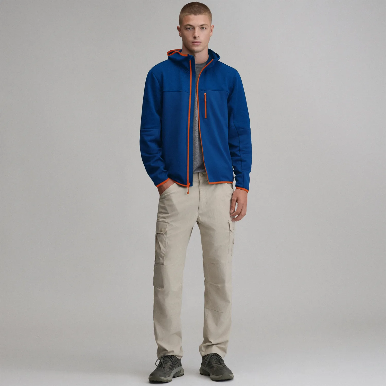 Eddie Bauer Tech Fleece hanorac bărbați albastru fermoar