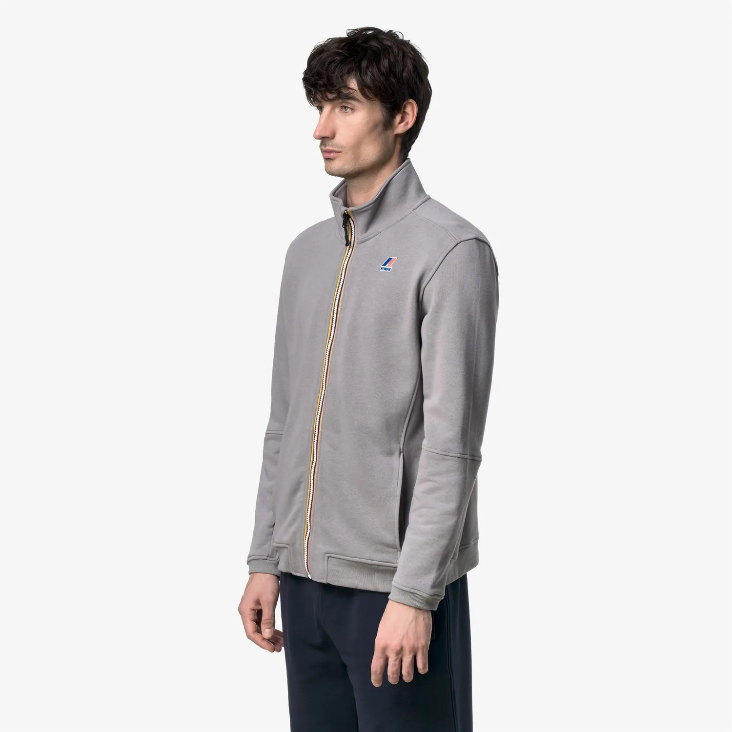 K-Way Pepin Poly Cotton hanorac unisex Grey Frost fleece usor