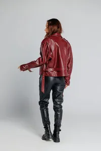 Mareus Geacă piele 707 Burgundy Gold oversized
