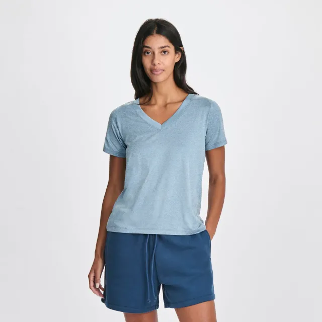 Eddie Bauer Surreal Travel V-Neck tricou Palm UPF 30