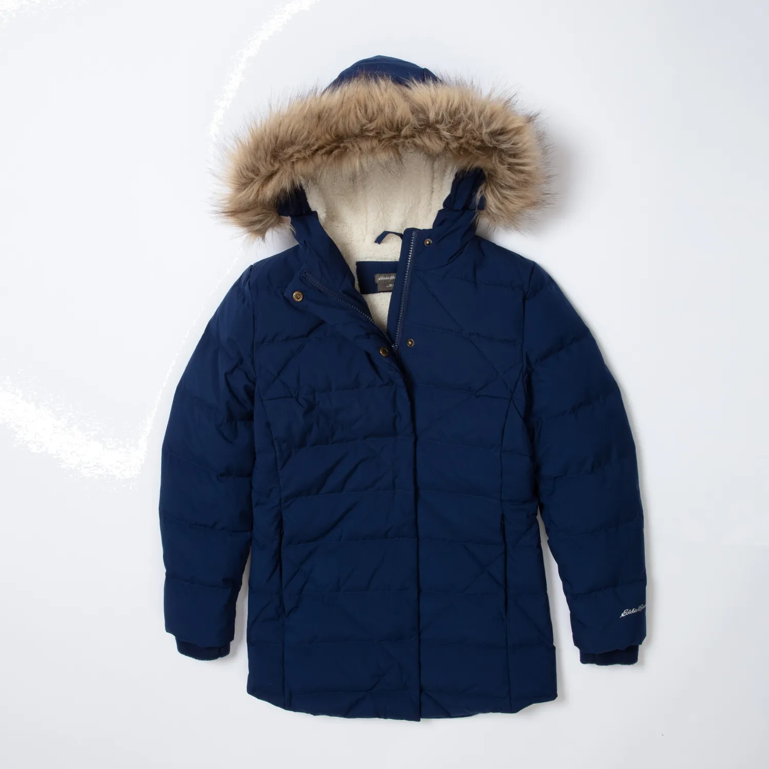 Eddie Bauer Sun Valley Frost Down parka fete gri cu puf