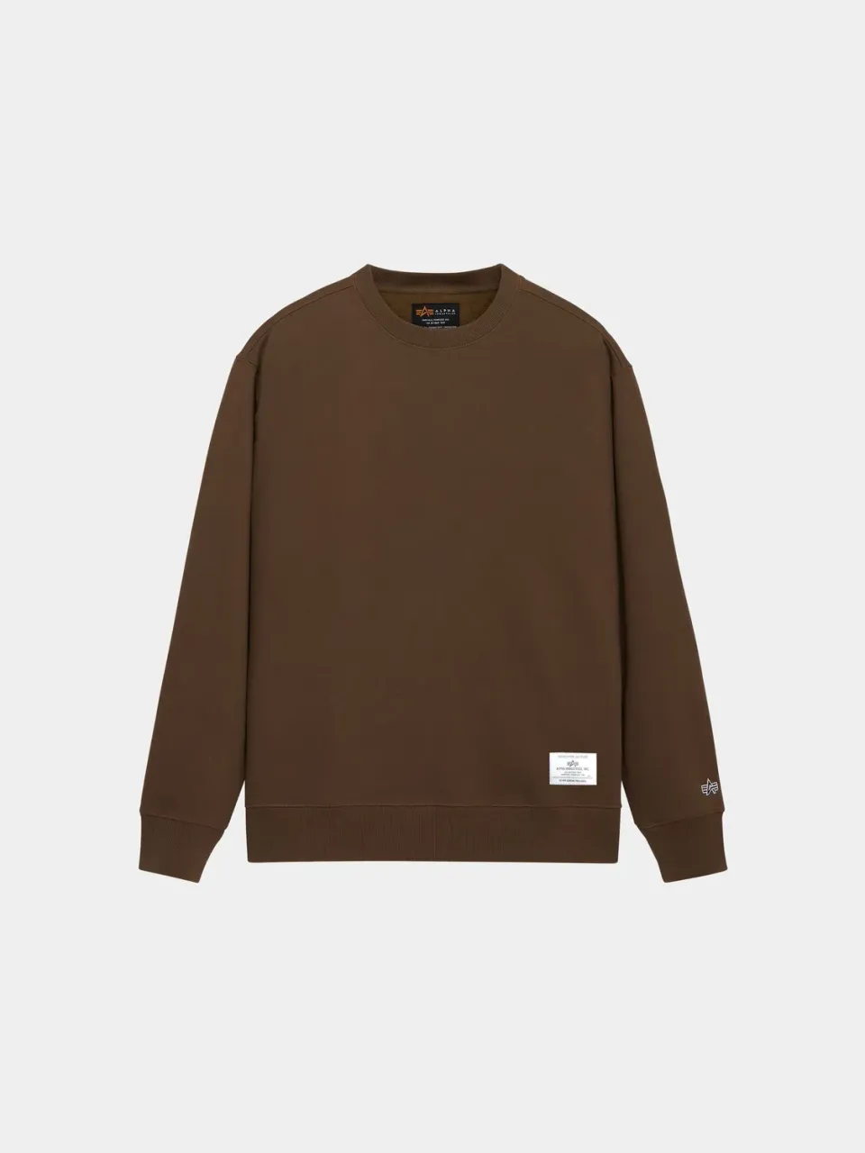 Alpha Industries Essential Crewneck bluză espresso bumbac