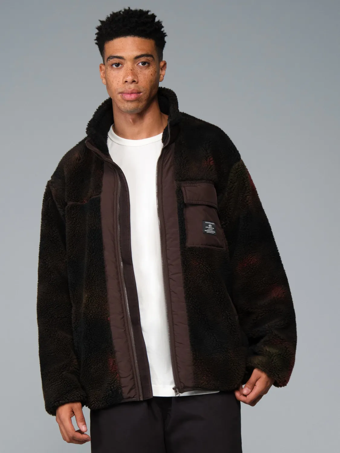 Alpha Industries Houston Sherpa geacă bomber Hickory fleece cald