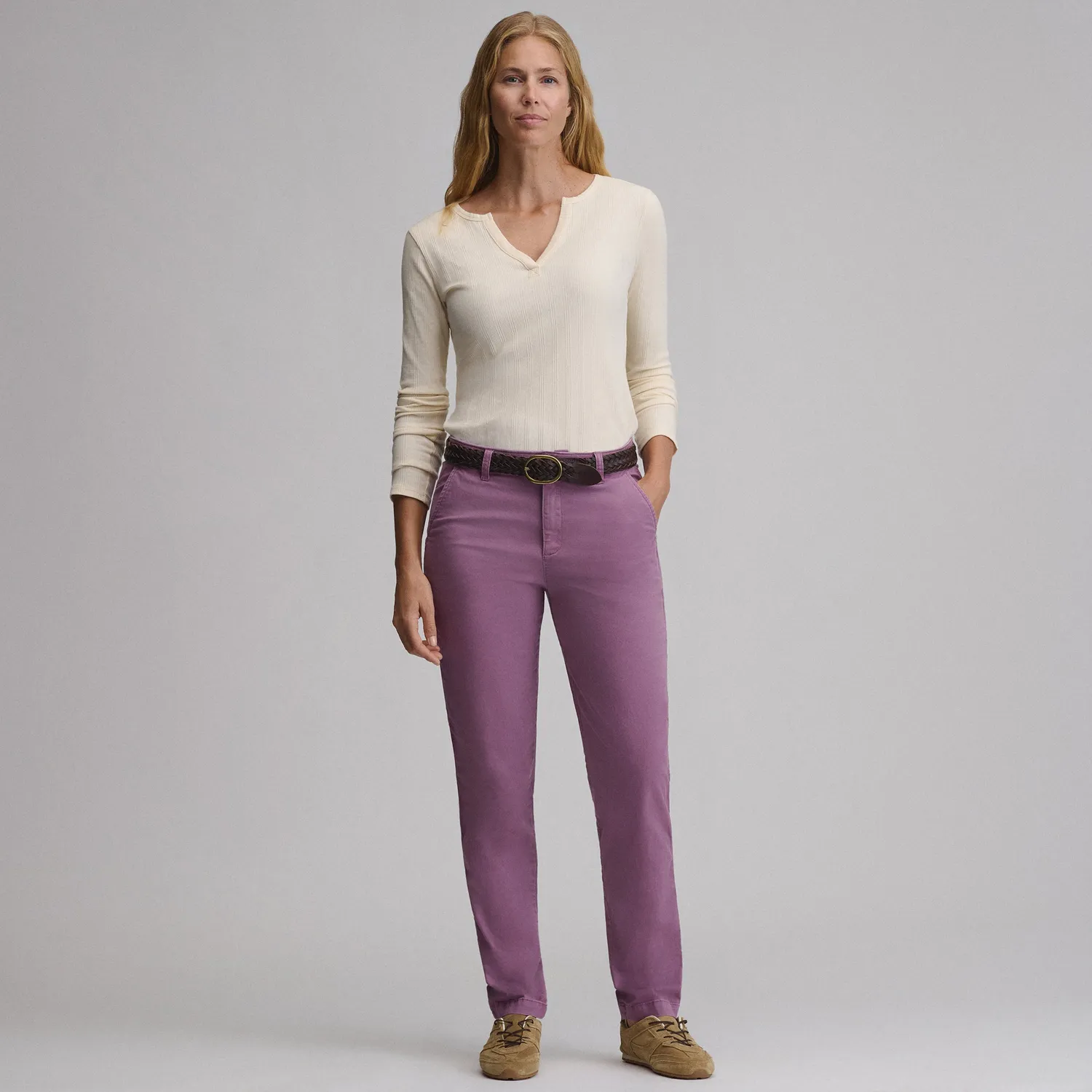 Eddie Bauer Legend Wash pantaloni dama bej bumbac moale