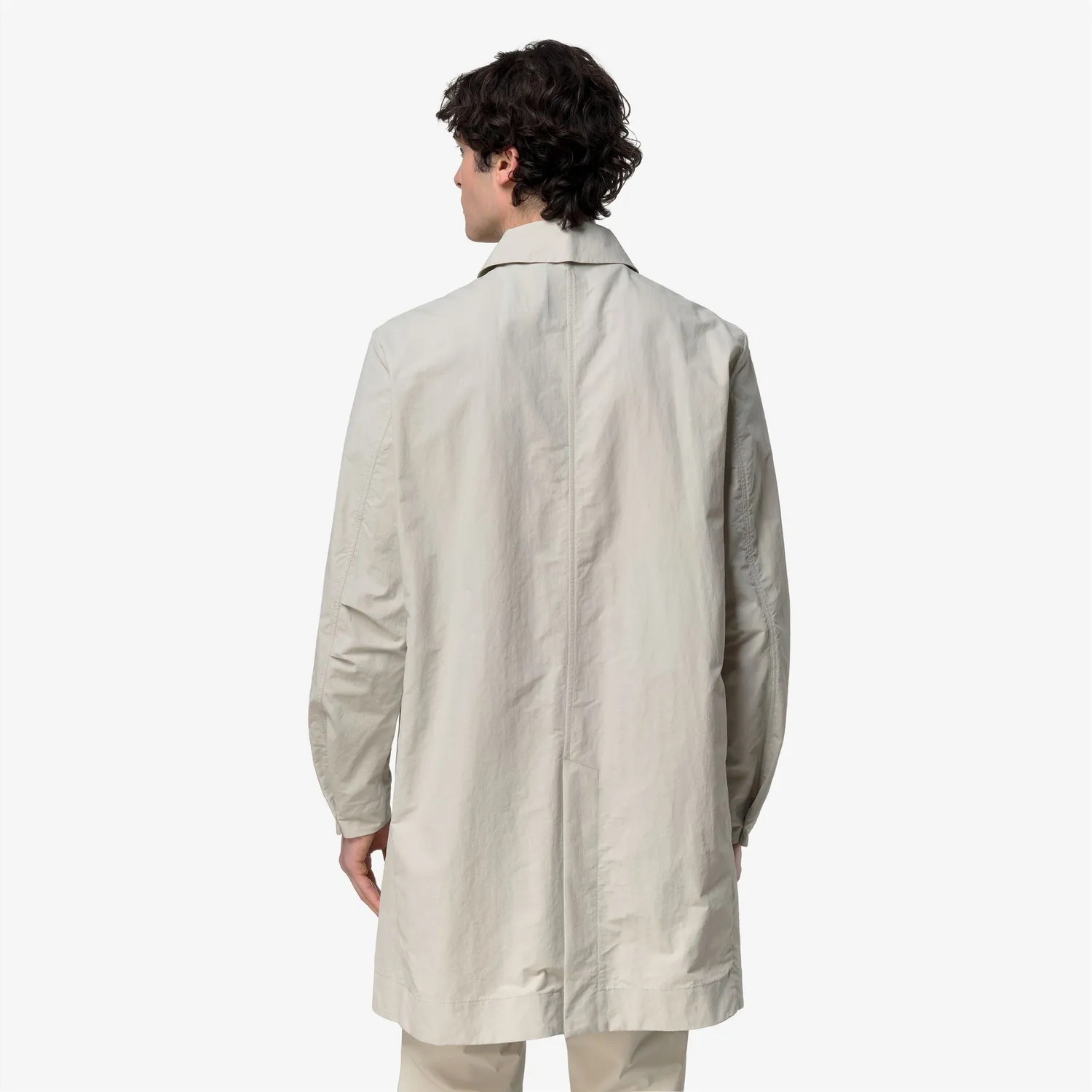 K-Way Poirol Cotton Blend palton bej 3/4 bumbac