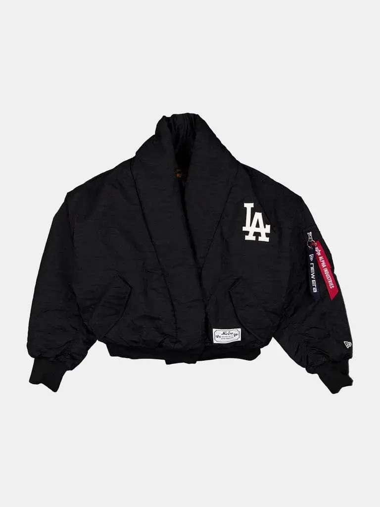 Alpha Industries Dodgers bomber dama negru cu guler