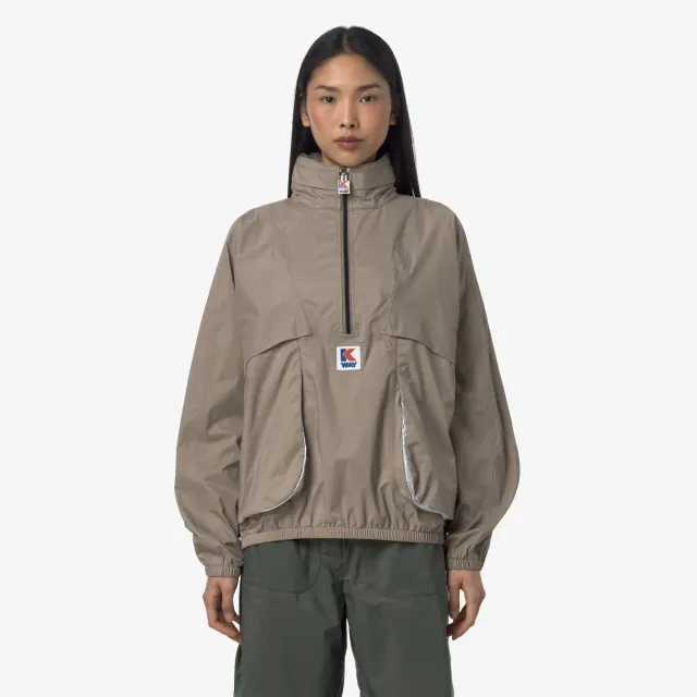 K-Way 7002 Half Zip geacă bej taupe impermeabilă