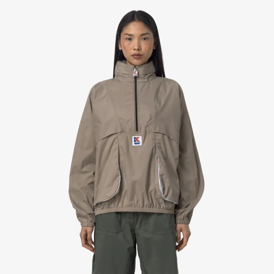 K-Way 7002 Half Zip geacă bej taupe impermeabilă