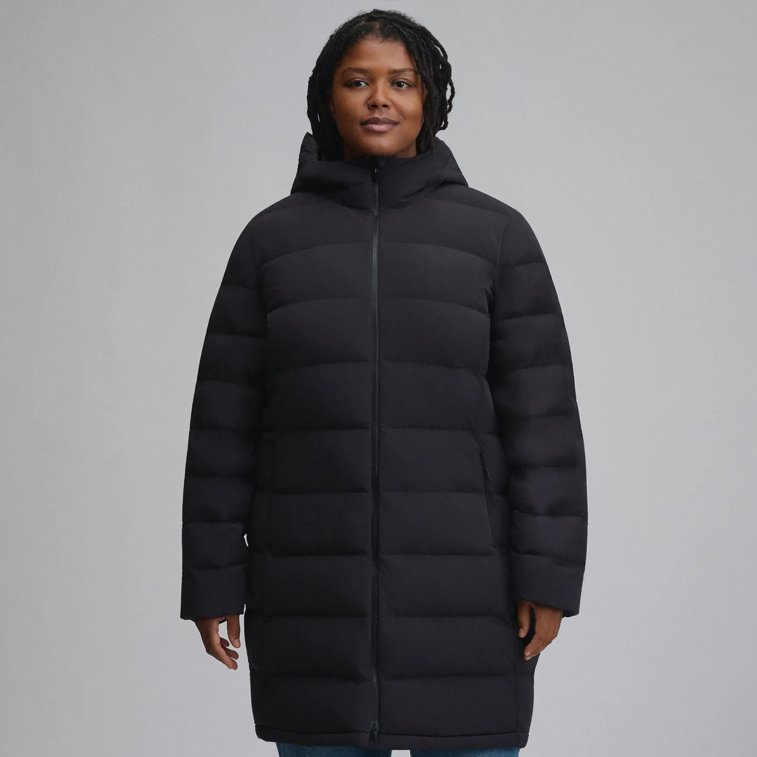 Eddie Bauer EB Stretch Down parka dama lunga Black