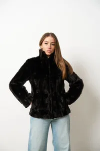 Mareus Midnight Onyx 643 haina vizon negru mozaic