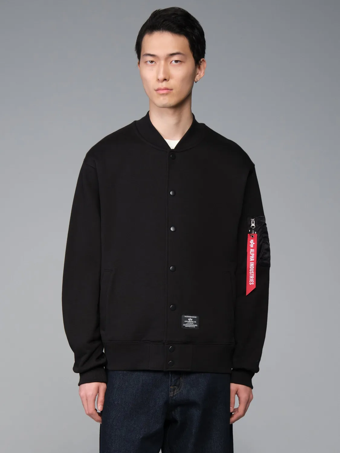 Alpha Industries MA-1 Sweatshirt bluza negru bumbac
