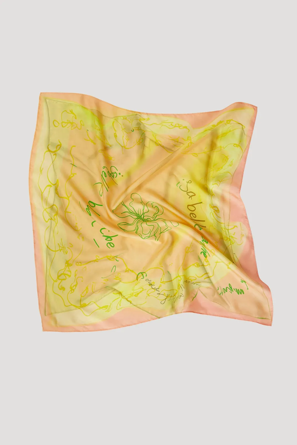 Isabelle Blanche esarfa matase 60x60 limonade