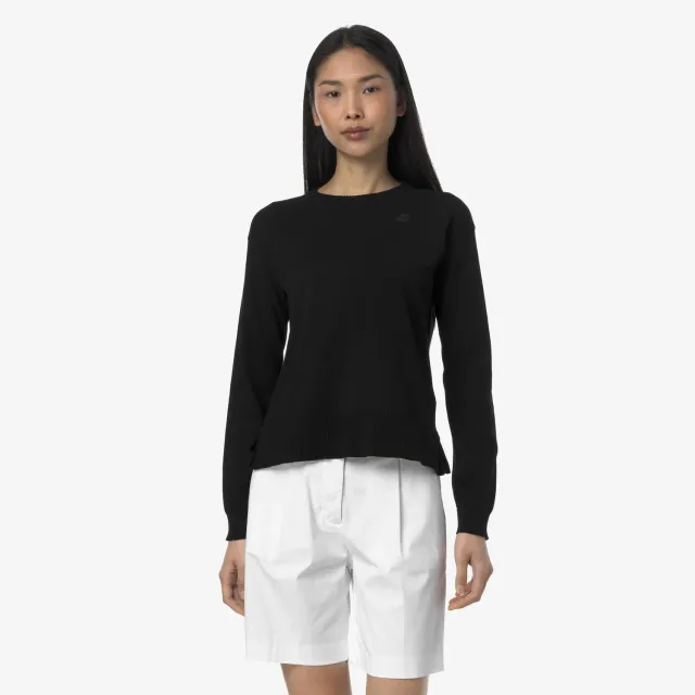 K-Way Domitine Cotton pulover dama Black Pure bumbac crop
