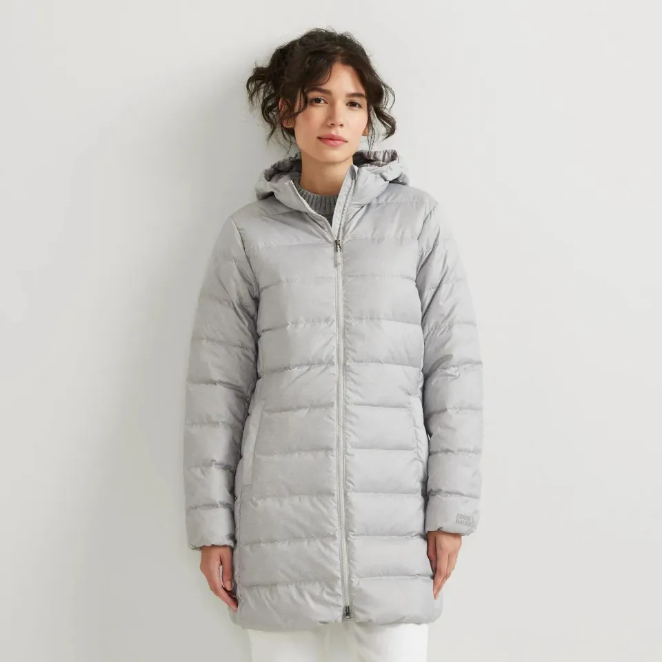 Eddie Bauer CirrusLite parka gri dama cu gluga puf 650