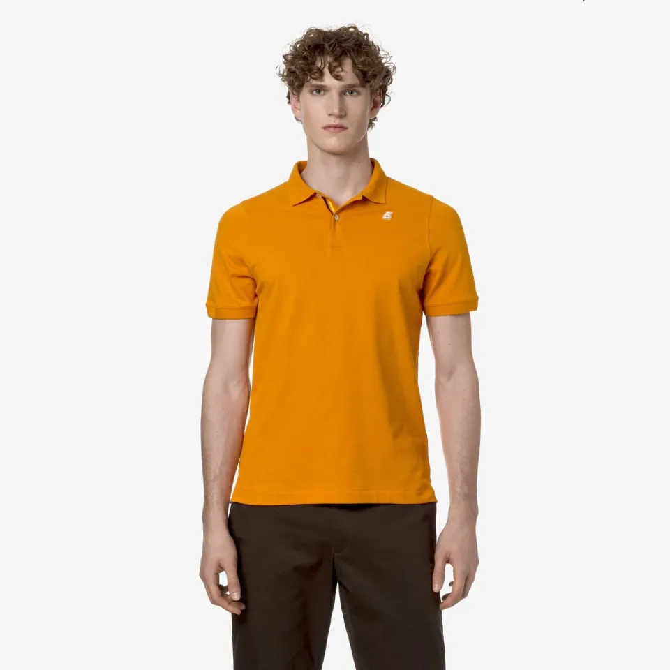 K-Way Vinnie K7121MW tricou polo portocaliu bumbac