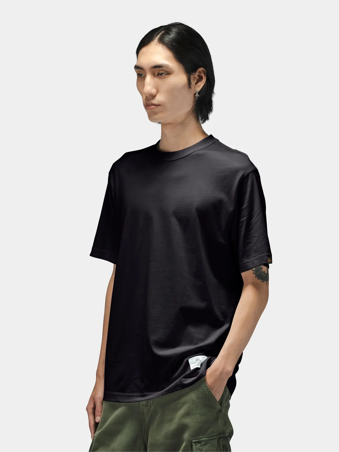 Alpha Industries Short Sleeve Regular Tee tricou negru bumbac