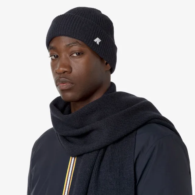 K-Way Brice caciula unisex albastru melange lana