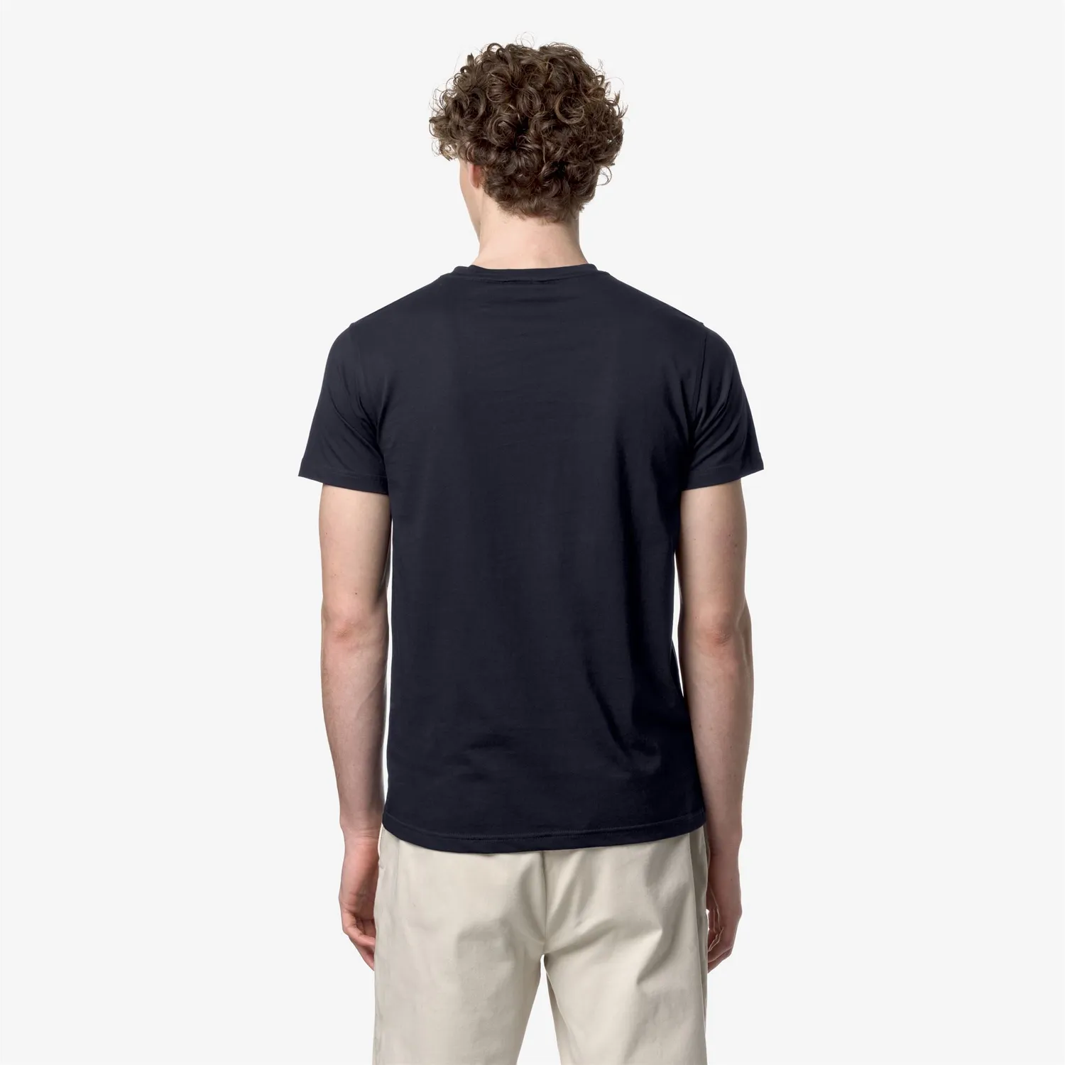 K-Way Sigur tricou barbati albastru slim cu buzunar