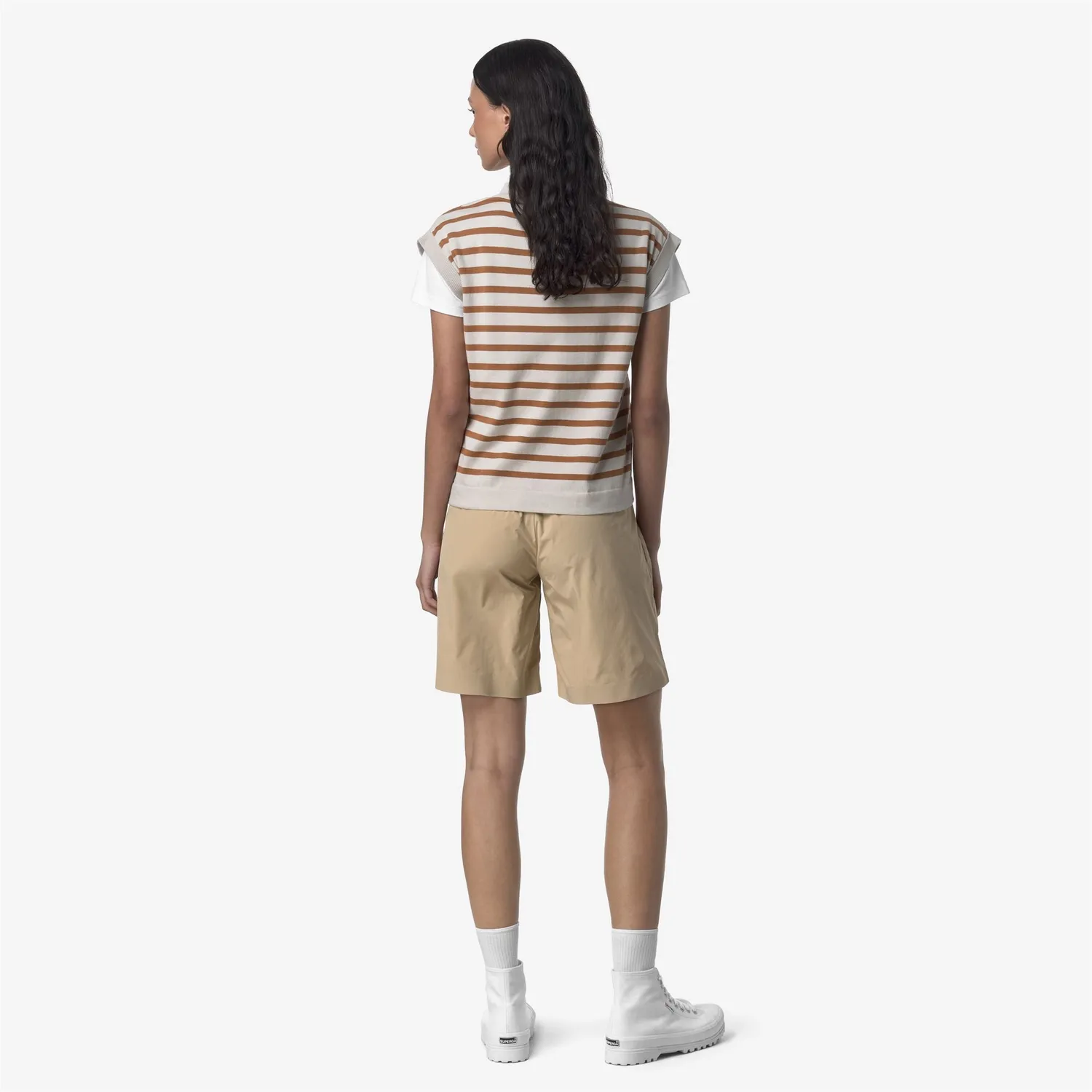 K-Way Allen Peach pantaloni scurti dama bej microfibra