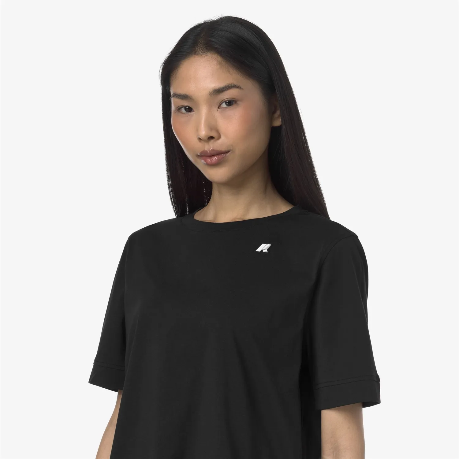 K-Way Selune Jersey tricou damă negru boxy din bumbac