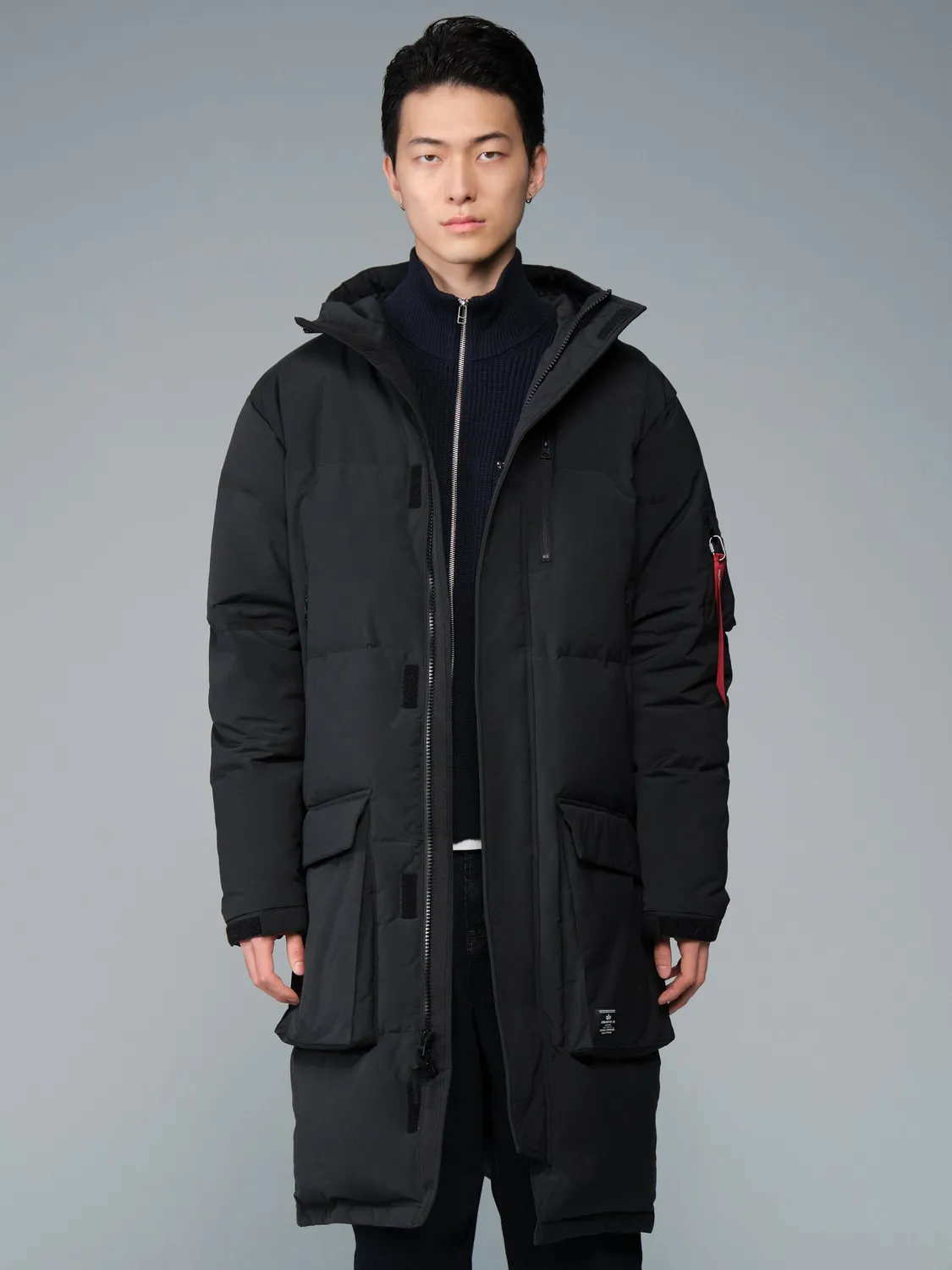 Alpha Industries Carson palton puffer lung negru puf