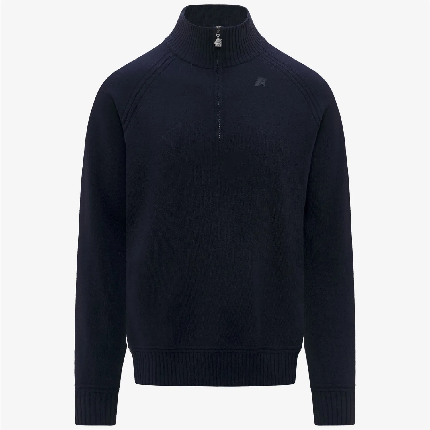 K-Way Cadras Wool Cashmere pulover Blue Depth cu fermoar