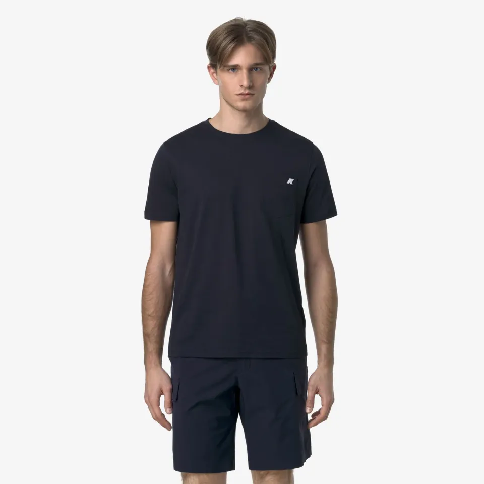 K-Way Sigur Jersey Slim tricou barbati albastru buzunar