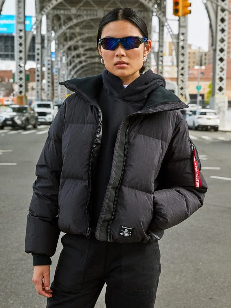 Alpha Industries Sierra Short parka dama neagra puf