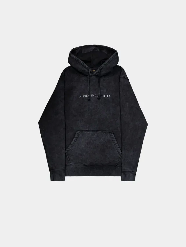 Alpha Industries Acid Logo hanorac negru fleece gros 450g